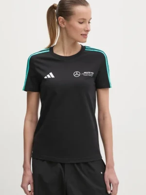 adidas t-shirt bawełniany x Mercedes damski kolor czarny JV5424