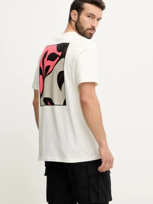 adidas t-shirt bawełniany x Mercedes męski kolor beżowy z nadrukiem JX4285