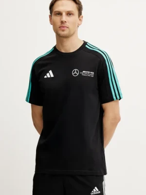 adidas t-shirt bawełniany x Mercedes męski kolor czarny z aplikacją JV5425