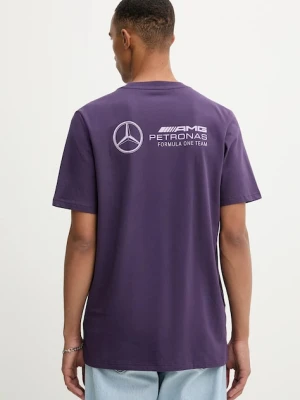 adidas t-shirt bawełniany x Mercedes męski kolor fioletowy z nadrukiem JX8814