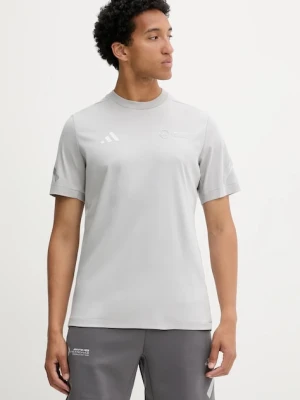 adidas t-shirt bawełniany x Mercedes męski kolor szary z nadrukiem JW3481
