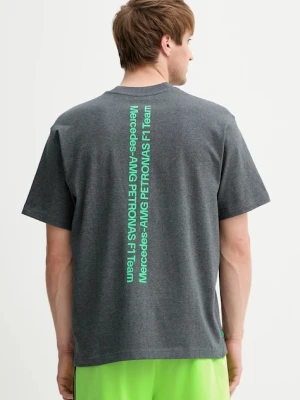 adidas t-shirt bawełniany x Mercedes męski kolor szary z nadrukiem JX8775