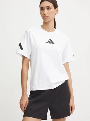 adidas t-shirt bawełniany Z.N.E. damski kolor biały JE7857