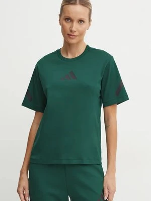 adidas t-shirt bawełniany Z.N.E. damski kolor zielony JF8889