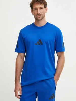 adidas t-shirt bawełniany Z.N.E. męski kolor niebieski z nadrukiem JF6543