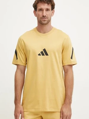 adidas t-shirt bawełniany Z.N.E. męski kolor żółty z nadrukiem JF2458