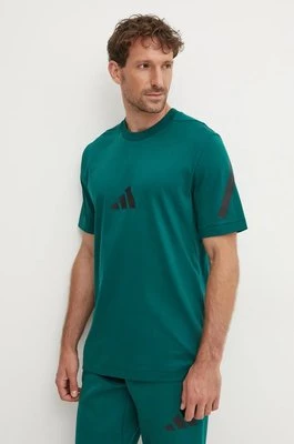 adidas t-shirt bawełniany Z.N.E. męski kolor zielony z nadrukiem JF6544