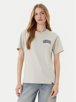 adidas T-Shirt Collegiate Graphic JM4348 Beżowy Regular Fit