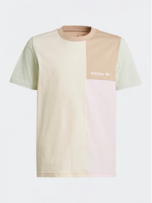adidas T-Shirt Colorblock T-Shirt HK9815 Beżowy Regular Fit