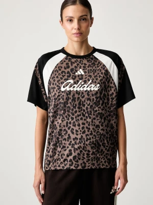 adidas T-shirt damski House of Tiro brązowy