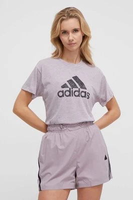 adidas t-shirt damski kolor fioletowy IS3622