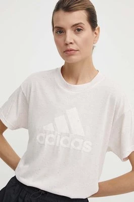 adidas t-shirt damski kolor różowy IS3629