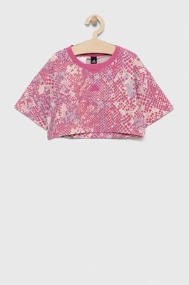 adidas t-shirt dziecięcy G FI AOP T kolor fioletowy