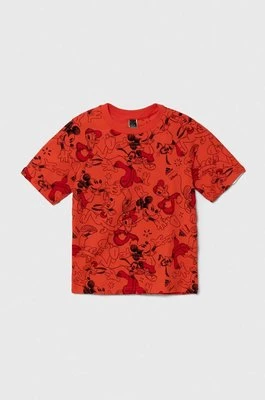 adidas t-shirt dziecięcy x Disney kolor czerwony wzorzysty