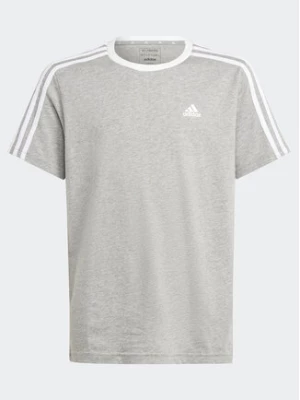 adidas T-Shirt Essentials 3-Stripes Cotton Loose Fit Boyfriend T-Shirt IC3637 Szary Loose Fit