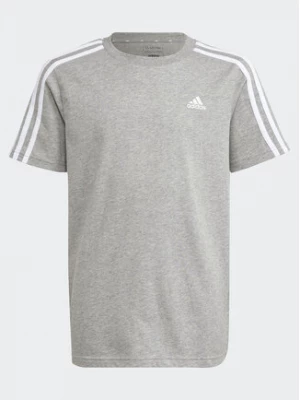 adidas T-Shirt Essentials 3-Stripes Cotton T-Shirt IB1669 Szary Regular Fit