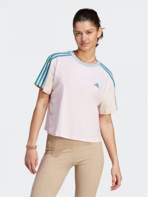 adidas T-Shirt Essentials 3-Stripes IM0364 Różowy Loose Fit