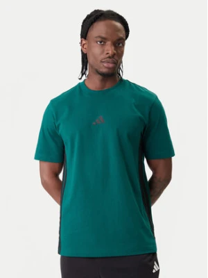 adidas T-Shirt Essentials 3-Stripes JD1905 Zielony Regular Fit