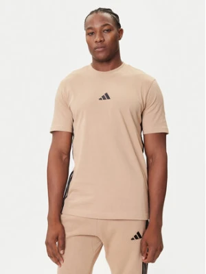 adidas T-Shirt Essentials 3-Stripes JX0734 Beżowy Regular Fit