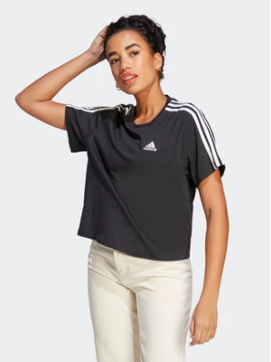 adidas T-Shirt Essentials 3-Stripes Single Jersey Crop Top HR4913 Czarny Loose Fit