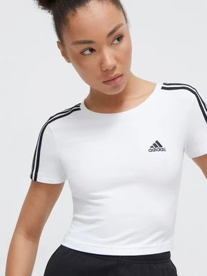 adidas t-shirt Essentials damski kolor beżowy IR6112