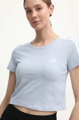 adidas t-shirt Essentials damski kolor niebieski IR6115