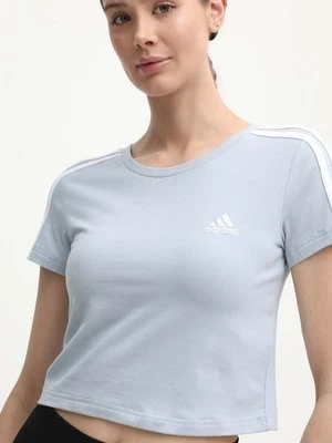 adidas t-shirt Essentials damski kolor niebieski IR6115