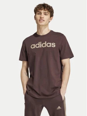 adidas T-Shirt Essentials Linear Logo IZ4768 Brązowy Regular Fit