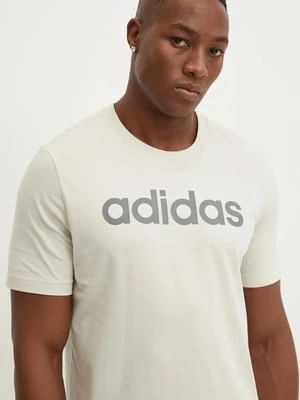 adidas t-shirt Essentials męski kolor beżowy z nadrukiem IZ4771