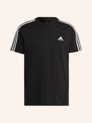 Adidas T-Shirt Essentials Single Jersey 3-Stripes schwarz
