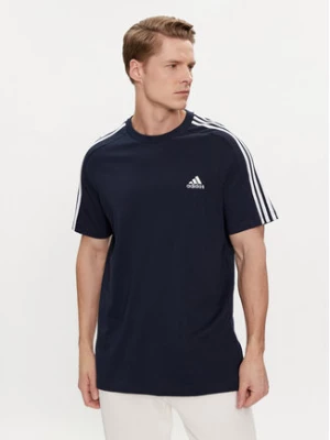 adidas T-Shirt Essentials Single Jersey 3-Stripes T-Shirt IC9335 Niebieski Regular Fit