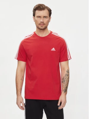 adidas T-Shirt Essentials Single Jersey 3-Stripes T-Shirt IC9339 Czerwony Regular Fit