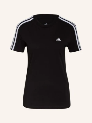 Adidas T-Shirt Essentials Slim 3-Stripes schwarz