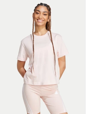 adidas T-Shirt Essentials Small Logo JH3694 Różowy Slim Fit