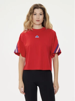 adidas T-Shirt Future Icons 3-Stripes IR9136 Czerwony Loose Fit