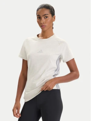 adidas T-Shirt Holiday 3-Stripes JM1880 Beżowy Slim Fit