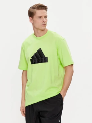 adidas T-Shirt IN1627 Zielony Loose Fit