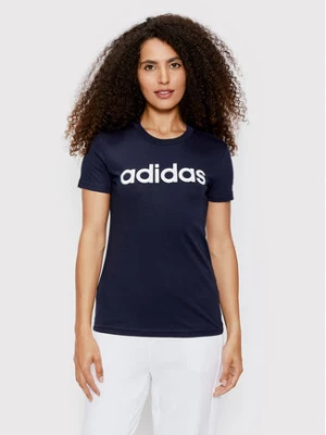adidas T-Shirt Loungewear Essentials Logo H07833 Granatowy Slim Fit