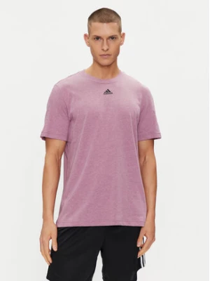 adidas T-Shirt Mélange IJ8959 Fioletowy Regular Fit