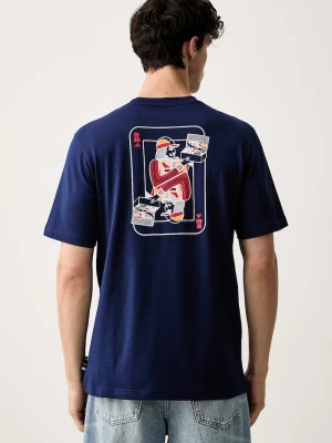 adidas T-shirt męski bawełniany Novelty granatowy