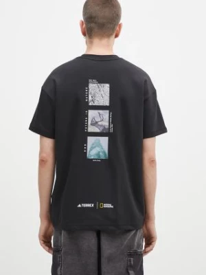 adidas t-shirt Nattional Geographic Unitefit GFX męski kolor czarny z nadrukiem IX6565