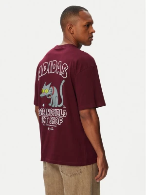 adidas T-Shirt Snowball Graphic LG5065 Bordowy Oversize