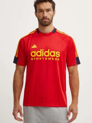 adidas t-shirt sportowy Tiro kolor czerwony wzorzysty IY4507