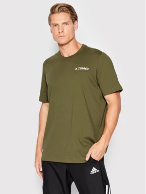 adidas T-Shirt Terrex Mountain Graphic HE1768 Zielony Regular Fit