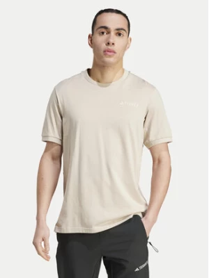 adidas T-Shirt Terrex Xploric Logo IK9111 Beżowy Regular Fit