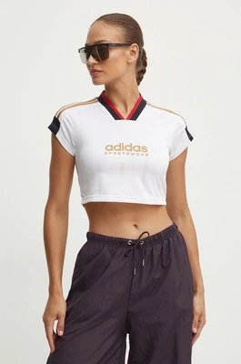 adidas t-shirt Tiro damski kolor biały IW6800