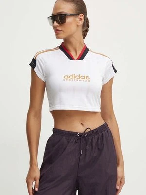 adidas t-shirt Tiro damski kolor biały IW6800