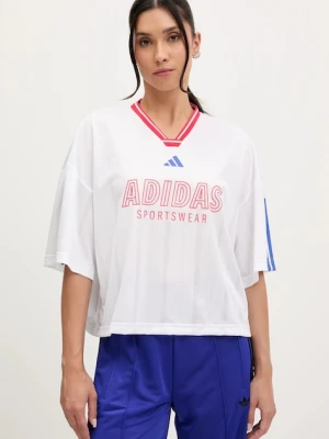 adidas t-shirt Tiro damski kolor biały JW6849