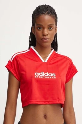 adidas t-shirt Tiro damski kolor czerwony IZ2084