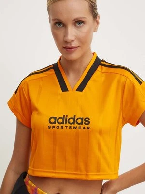 adidas t-shirt Tiro damski kolor pomarańczowy IZ2089